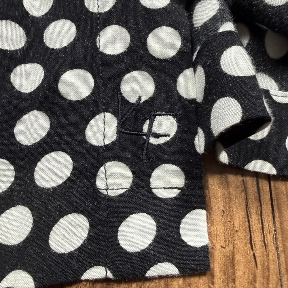 Kenny Flowers Hawaiian Shirt Mens 3XL Black Island Classics Polka Dot Rayon - Picture 5 of 10